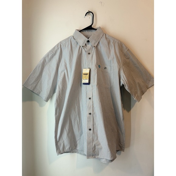 Wrangler George Strait Short Sleeve Performance Button Down Mens Large Relaxed - Picture 1 of 6